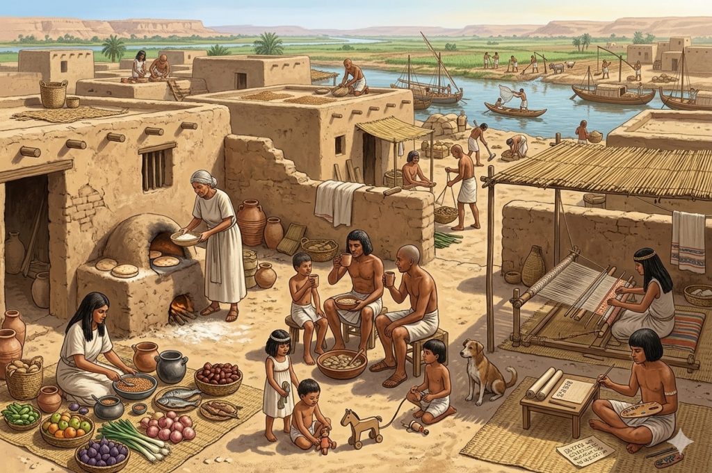 Ancient Egyptian Daily Life: Food, Clothing, Work & Family