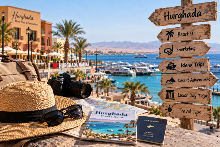 Hurghada travel guide with Red Sea marina, beaches and travel activities in Hurghada, Egypt